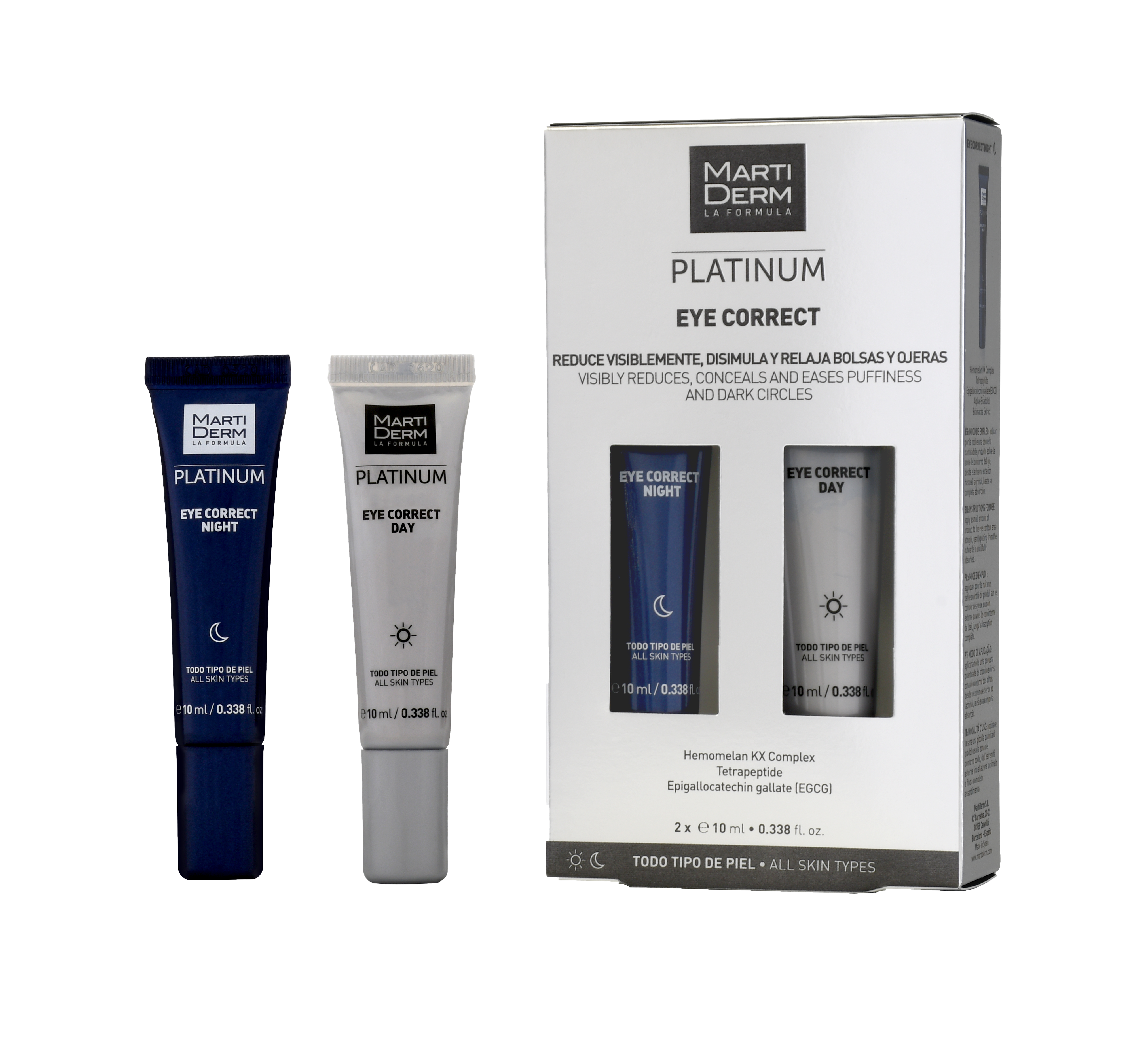 MartiDerm Platinum Eye Correct Duo Día y Noche 2 x 10 ml