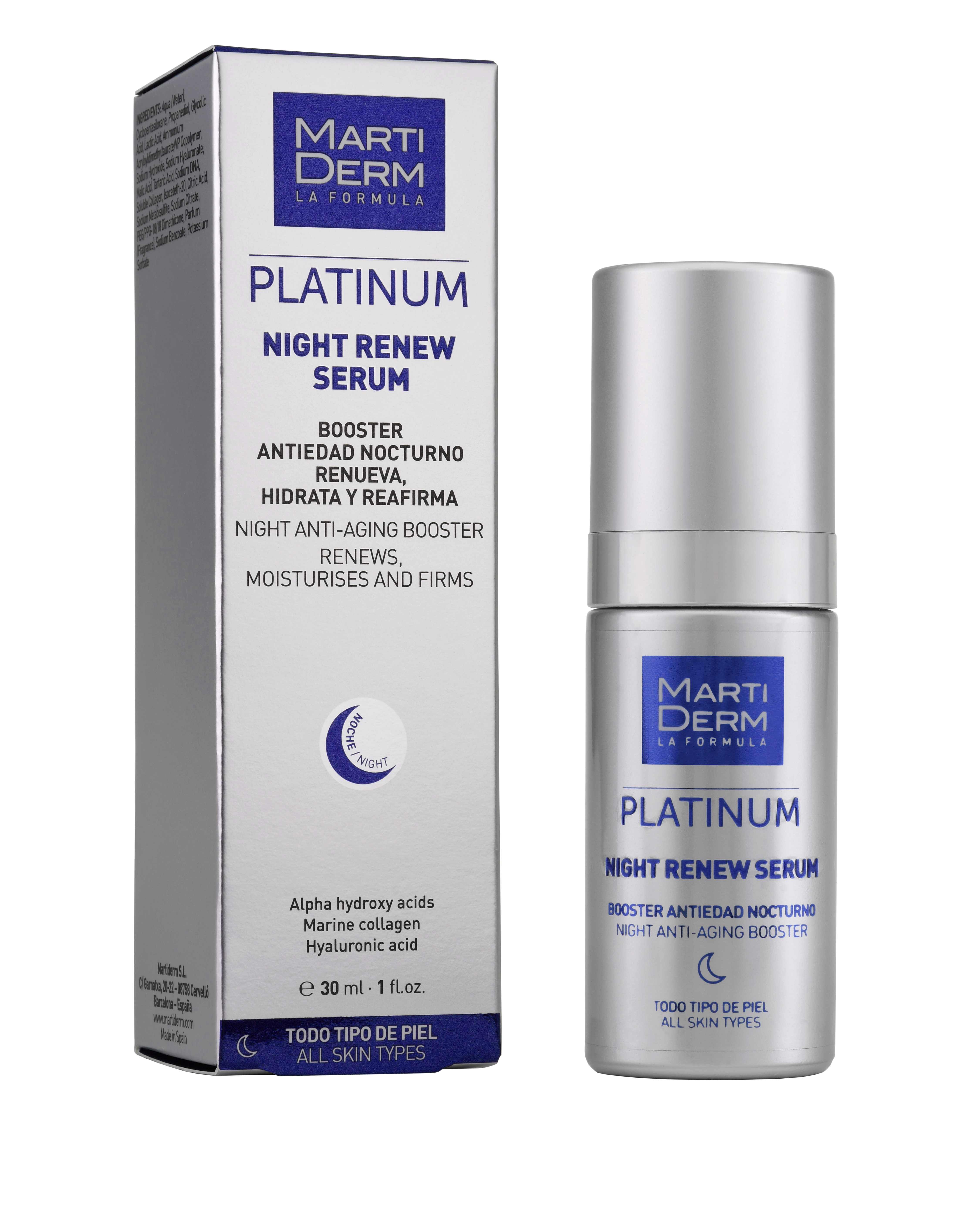 MartiDerm Platinum Night Renew Serum Booster 30 ml